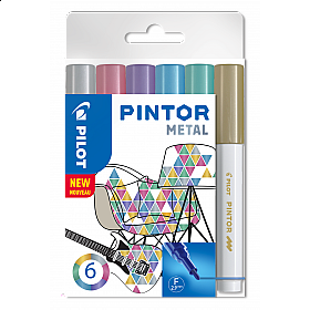 * Pilot Pintor Pigment Ink Paint Marker - Metallic Mix - Fine - Set of 6