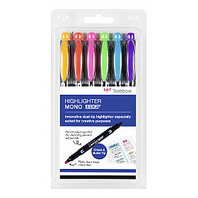 Tombow Mono Edge Highlighter - Extra Fine & Broad - Set of 6