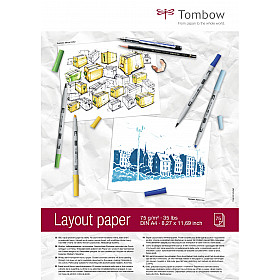 Tombow Layout Paper Bloc - A4 - White Semi Transparent - 75g paper - 75 sheets
