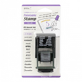 Midori Pre-Inked Rotating Stamp - 12 Months Calendar