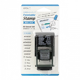 Midori Pre-Inked Rotating Stamp -  Weekdays & Weather