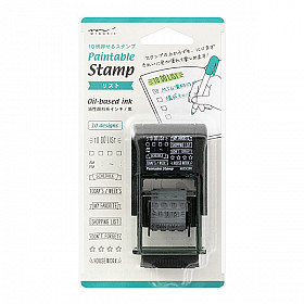 Midori Pre-Inked Rotating Stamp -  Lists