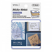 Midori Sticky Notes - 3 Types of Paper - 70 Sheets - Blue