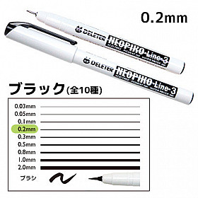 Deleter NEOPIKO Line-3 Pigment Ink Fineliner - 0.2 mm - Black