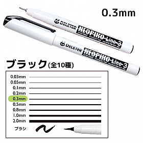 Deleter NEOPIKO Line-3 Pigment Inkt Fineliner - 0.3 mm - Zwart
