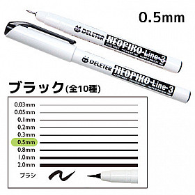 Deleter NEOPIKO Line-3 Pigment Ink Fineliner - 0.5 mm - Black