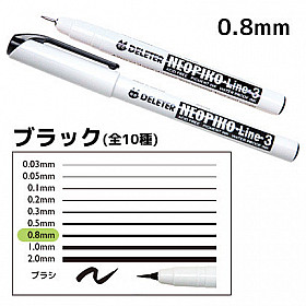 Deleter NEOPIKO Line-3 Pigment Inkt Fineliner - 0.8 mm - Zwart
