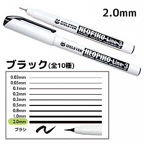 Deleter NEOPIKO Line-3 Pigment Ink Fineliner - 2.0 mm - Black