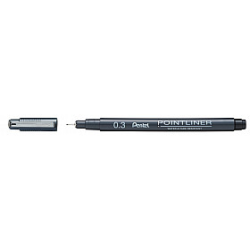 Pentel Pointliner Pigment Ink Fineliner - 0.3 mm - Black