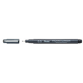 Pentel Pointliner Pigment Ink Fineliner - 0.8 mm - Black