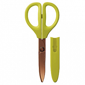 Kokuyo Saxa Scissors - Titanium Coating - Yellow / Green