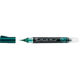 Pentel XGFH Dual Metallic Brush Pen - Green / Metallic Blue