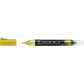 Pentel XGFH Dual Metallic Brush Pen - Gold