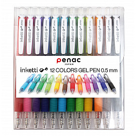* Penac Inketti Gel Ink Pen - Fine - Set of 12