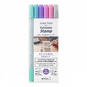 Midori Color Pen Set for Pre-Inked / Paintable Stamp - Relax (Set of 6)