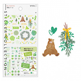 Midori Diary Stickers - Colors: Green