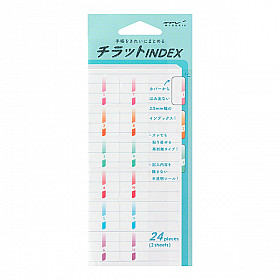 Midori Index Label Chiratto - Colorful Numbers - Set of 24