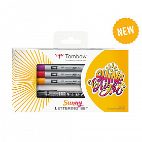 Tombow Sunny Lettering Set - Set of 4 + Guide