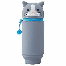 LIHIT LAB Punilabo Stand Pen Case - Big Size - Grey Cat