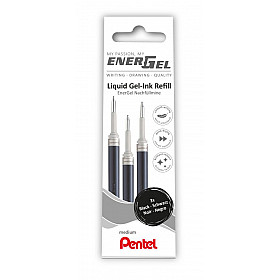 Pentel Energel LR7 Refill - 0.7 - Black - Set of 3