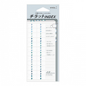 Midori Index Sticker Labels S Chiratto - Numbers - Blue