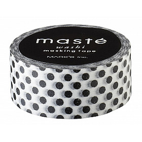 Mark's Japan Maste Washi Masking Tape - Black Polka Dots // Japanese (Limited Edition)