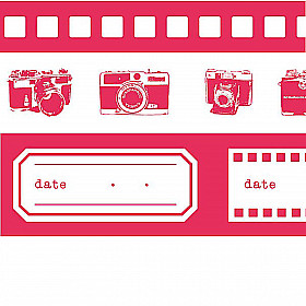 Mark's Japan Maste Washi Masking Tape - Grand Series - Camera - Pink - Set of 3