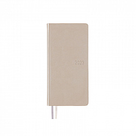 !* Hobonichi Techo Weeks Spring 2023 - Leather: Silver White (Japanese / Wallet Size / April Start)