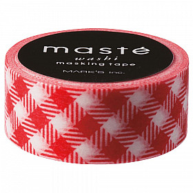 Mark's Japan Maste Washi Masking Tape - Check Basic - Red (Limited Edition)