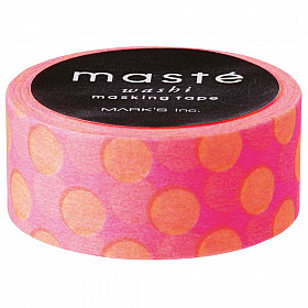 Mark's Japan Maste Washi Masking Tape - Dot Basic - Neon Orange (Limited Edition)