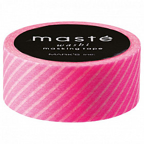 Mark's Japan Maste Washi Masking Tape - Stripe Basic - Neon Pink (Limited Edition)