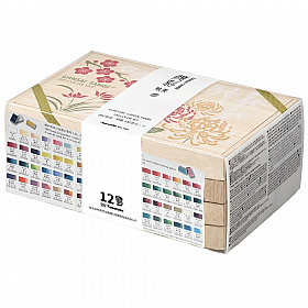 Kuretake Gansai Tambi Water Colouring Brush Set - 100 Color Set in Wooden Case - Limited Edition