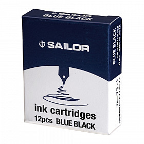 Sailor Jentle Ink Cartridges for Fountain Pens - Blueblack - Set of 12