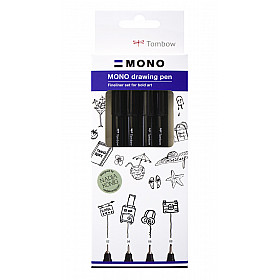 Tombow Mono Drawing Pen - Set of 4 - Bold - Black