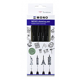 Tombow Mono Drawing Pen - Set of 4 - Fine - Black