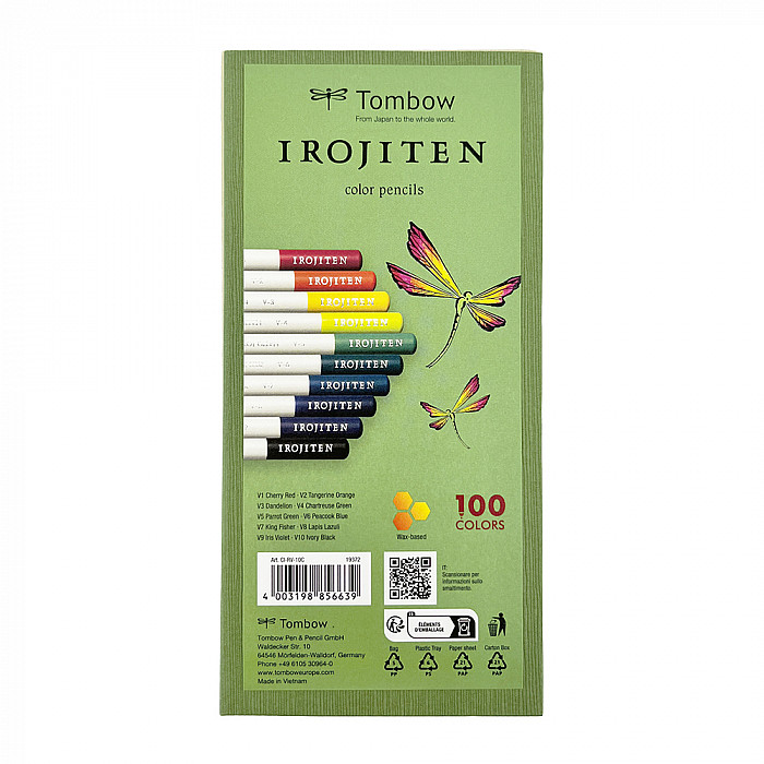 Tombow Irojiten Color Pencils - Vivid Colours - Set of 10