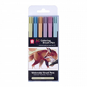 Sakura Koi Coloring Brush Pen - Earth Colours - Set of 6