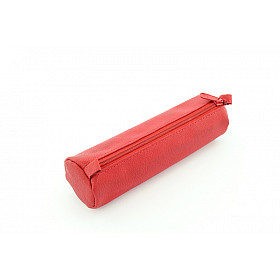 Juscha Alassio Round Leather Pencil Case - Red