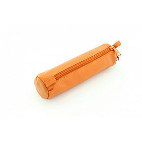 Juscha Alassio Round Leather Pencil Case - Orange