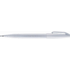 Pentel Touch Brush Sign Pen SES15C - Snow Grey