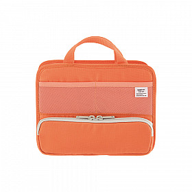 LIHIT LAB Stand Pocket Organizer - Horizontal Type - Size A6 - Orange