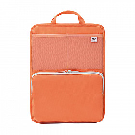 LIHIT LAB Stand Pocket Organizer - Vertical Type - Size A4 - Orange