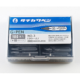 Tachikawa No. 3 - G-Pen Type Nib - Pack of 100 + 10 FREE
