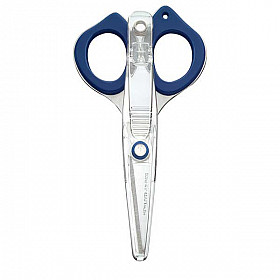 Kokuyo Clippy Scissors - Compact with Holder - Blue