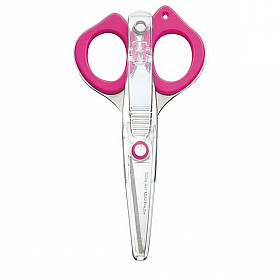 Kokuyo Clippy Scissors - Compact with Holder - Pink