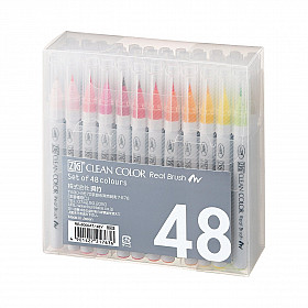 Kuretake ZIG Clean Color Real Brush Pen - Set van 48