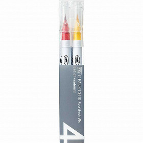 Kuretake ZIG Clean Color Real Brush Pen - Set van 4 - Pure Colours - Set C