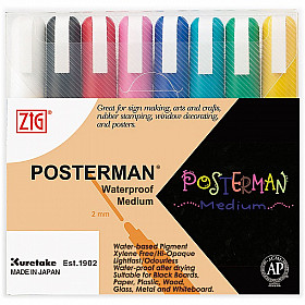 Kuretake ZIG Posterman Sign Chalkmarker - Medium - Set of 8