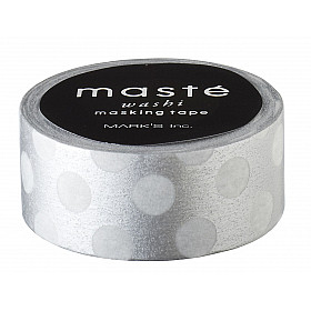 Mark's Japan Maste Washi Masking Tape - Silver Polka Dots (Limited Edition)