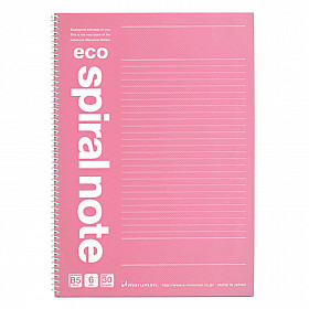 Maruman Spiral Note Eco Notebook - B5 - Ruled 6mm - 30 Pages - Pink